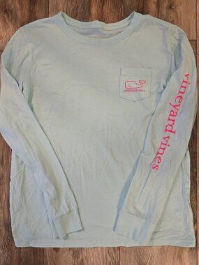 Vineyard Vines Seafoam Long Sleeve Pocket Shirt